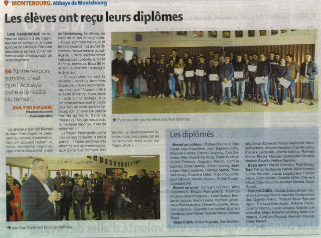 Remise des diplômes